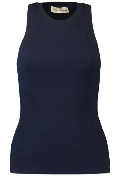 Victoria Beckham Rib Tank - Navy | Thumbnail 1 Victoria Beckham Rib Tank - Navy | Thumbnail 1