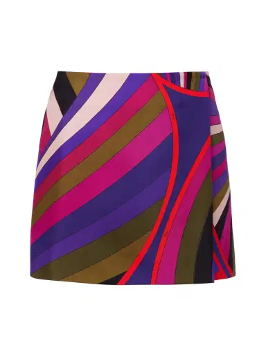 PUCCI Iride-Print Silk Wrap Mini Skirt | Thumbnail 1 PUCCI Iride-Print Silk Wrap Mini Skirt | Thumbnail 1