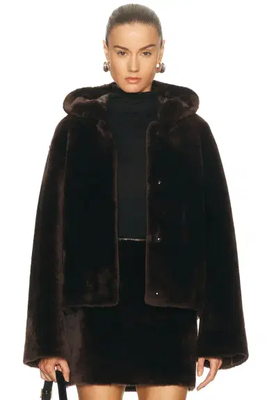 Nour Hammour Cooper Hooded Shearling Jacket | Thumbnail 1 Nour Hammour Cooper Hooded Shearling Jacket | Thumbnail 1