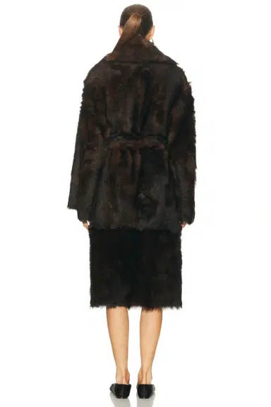 Nour Hammour Uma Drapey Shearling Coat | Thumbnail 3 Nour Hammour Uma Drapey Shearling Coat | Thumbnail 3