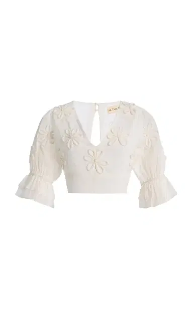 All That Remains Fleur Floral-Appliquéd Cotton-Silk Top | Thumbnail 6 All That Remains Fleur Floral-Appliquéd Cotton-Silk Top | Thumbnail 6