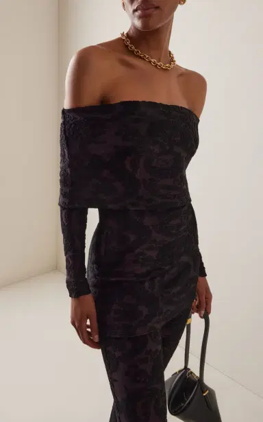 Etro Flocked Stretch-Velvet Longline Top | Thumbnail 2 Etro Flocked Stretch-Velvet Longline Top | Thumbnail 2