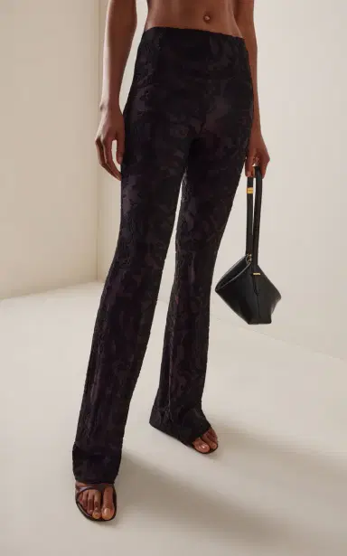Etro Flocked Stretch-Velvet Flared Pants | Thumbnail 3 Etro Flocked Stretch-Velvet Flared Pants | Thumbnail 3