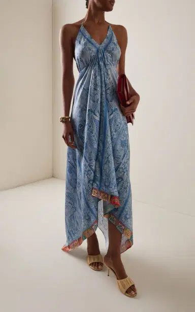 Etro Patterned Asymmetric Midi Dress | Thumbnail 2 Etro Patterned Asymmetric Midi Dress | Thumbnail 2