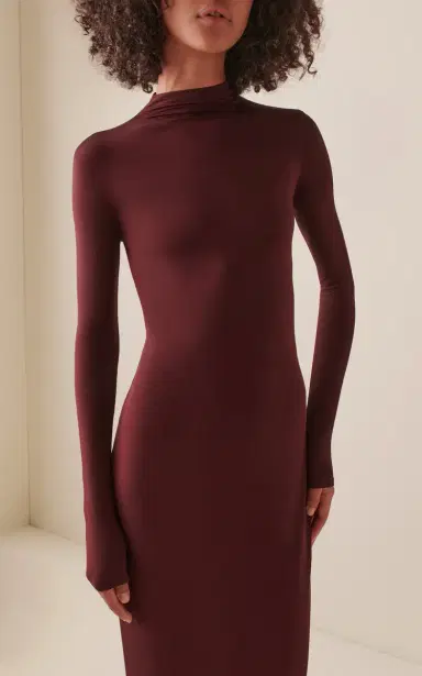 Alaïa Ruched Back Georgette Maxi Dress | Thumbnail 3 Alaïa Ruched Back Georgette Maxi Dress | Thumbnail 3