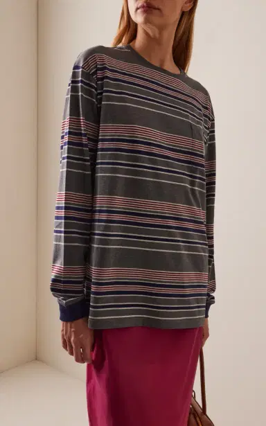 Miu Miu Striped Cotton Jersey T-Shirt | Thumbnail 3 Miu Miu Striped Cotton Jersey T-Shirt | Thumbnail 3