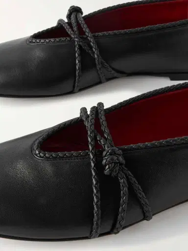 Bottega Veneta Rosa Intrecciato-trimmed Leather Ballet Flats | Thumbnail 4 Bottega Veneta Rosa Intrecciato-trimmed Leather Ballet Flats | Thumbnail 4