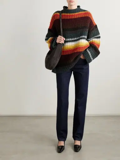 Khaite Yanis Oversized Ribbed Striped Cashmere Sweater | Thumbnail 2 Khaite Yanis Oversized Ribbed Striped Cashmere Sweater | Thumbnail 2