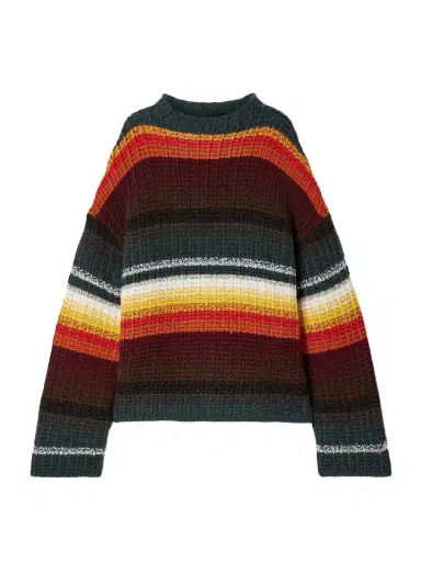 Khaite Yanis Oversized Ribbed Striped Cashmere Sweater | Thumbnail 1 Khaite Yanis Oversized Ribbed Striped Cashmere Sweater | Thumbnail 1