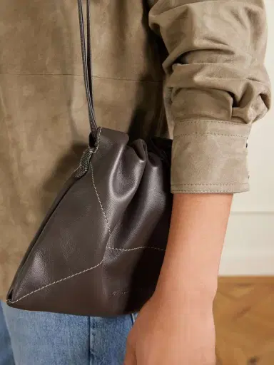 Brunello Cucinelli Embellished Leather Shoulder Bag | Thumbnail 3 Brunello Cucinelli Embellished Leather Shoulder Bag | Thumbnail 3