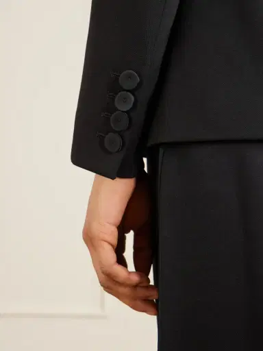 Another Tomorrow Double-breasted Satin-trimmed Wool-blend Twill Blazer | Thumbnail 5 Another Tomorrow Double-breasted Satin-trimmed Wool-blend Twill Blazer | Thumbnail 5