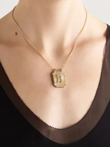 Marie Lichtenberg Letter Scapular 18-karat Gold, Enamel nd Diamond Necklace | Thumbnail 2 Marie Lichtenberg Letter Scapular 18-karat Gold, Enamel nd Diamond Necklace | Thumbnail 2