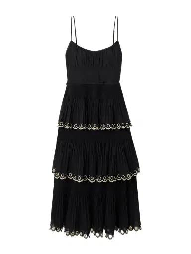 Zimmermann Tiered Embroidered Georgette Midi Dress | Thumbnail 1 Zimmermann Tiered Embroidered Georgette Midi Dress | Thumbnail 1