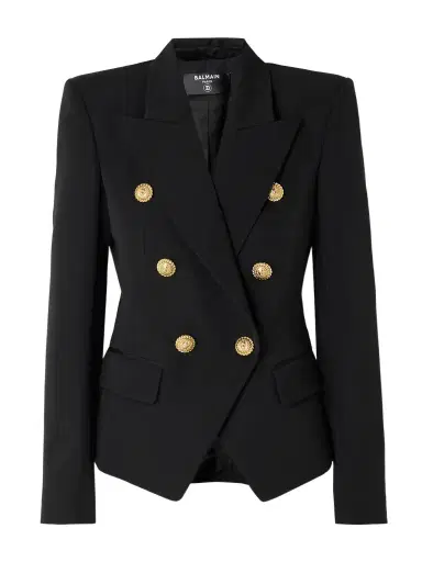 Balmain Double-breasted Grain De Poudre Wool Blazer | Thumbnail 1 Balmain Double-breasted Grain De Poudre Wool Blazer | Thumbnail 1