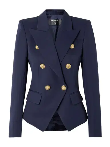 Balmain Double-breasted Grain De Poudre Wool Blazer | Thumbnail 1 Balmain Double-breasted Grain De Poudre Wool Blazer | Thumbnail 1