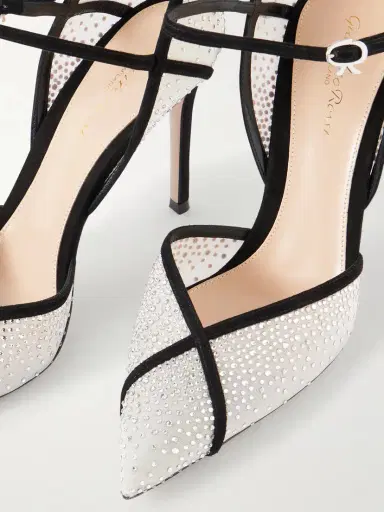 Gianvito Rossi 95 Suede-trimmed Crystal-embellished Mesh Pumps | Thumbnail 4 Gianvito Rossi 95 Suede-trimmed Crystal-embellished Mesh Pumps | Thumbnail 4