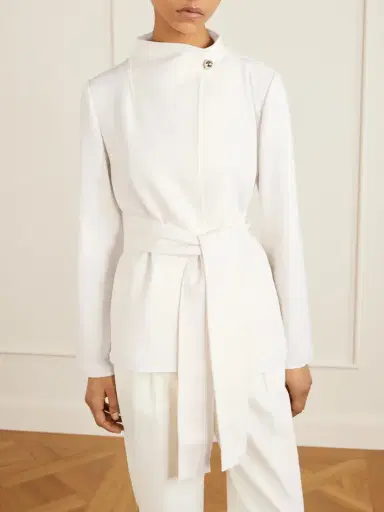 Max Mara Belted Darted Scuba Jacket | Thumbnail 3 Max Mara Belted Darted Scuba Jacket | Thumbnail 3