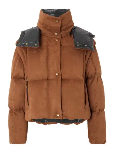 Moncler Paterne Convertible Hooded Quilted Brushed-moleskin Down Jacket | Thumbnail 1 Moncler Paterne Convertible Hooded Quilted Brushed-moleskin Down Jacket | Thumbnail 1