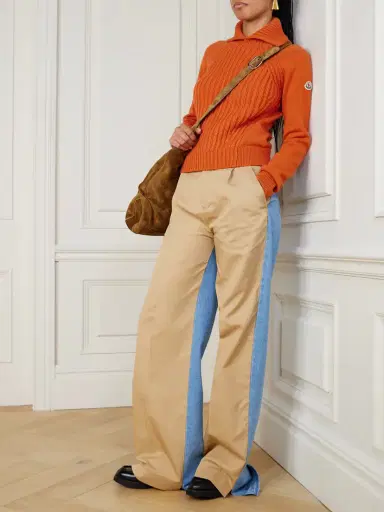 Moncler Ribbed Wool And Cashmere-blend Turtleneck Polo Sweater | Thumbnail 2 Moncler Ribbed Wool And Cashmere-blend Turtleneck Polo Sweater | Thumbnail 2