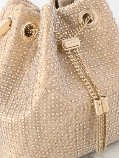 Jimmy Choo Bon Bon Crystal-embellished Mesh And Satin Bucket Bag | Thumbnail 4 Jimmy Choo Bon Bon Crystal-embellished Mesh And Satin Bucket Bag | Thumbnail 4