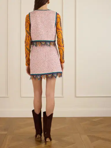 Etro Fringed Embroidered Tweed Mini Skirt | Thumbnail 4 Etro Fringed Embroidered Tweed Mini Skirt | Thumbnail 4