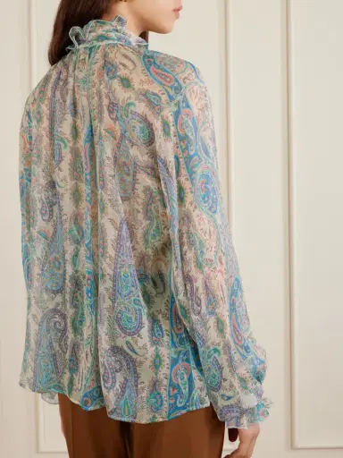 Etro Pussy-bow Ruffled Paisley-print Silk-crepon Blouse | Thumbnail 4 Etro Pussy-bow Ruffled Paisley-print Silk-crepon Blouse | Thumbnail 4