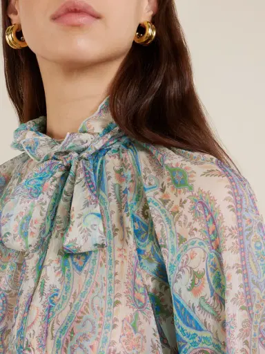 Etro Pussy-bow Ruffled Paisley-print Silk-crepon Blouse | Thumbnail 5 Etro Pussy-bow Ruffled Paisley-print Silk-crepon Blouse | Thumbnail 5