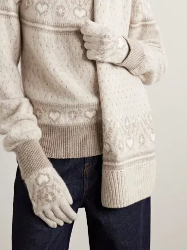 Khaite Domini Fair Isle Cashmere Gloves | Thumbnail 2 Khaite Domini Fair Isle Cashmere Gloves | Thumbnail 2