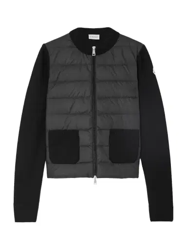 Moncler Wool And Quilted Shell Down Cardigan | Thumbnail 1 Moncler Wool And Quilted Shell Down Cardigan | Thumbnail 1