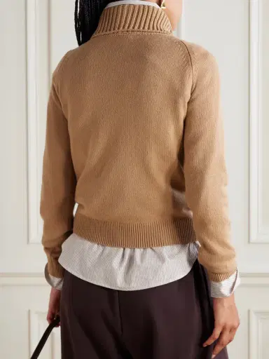 Moncler Ribbed Wool And Cashmere-blend Polo Sweater | Thumbnail 3 Moncler Ribbed Wool And Cashmere-blend Polo Sweater | Thumbnail 3