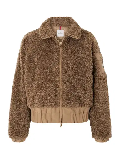 Moncler Coligny Shell-trimmed Fleece Down Jacket | Thumbnail 1 Moncler Coligny Shell-trimmed Fleece Down Jacket | Thumbnail 1