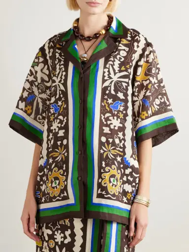 ALÉMAIS Maroc Oversized Printed Ramie Shirt | Thumbnail 3 ALÉMAIS Maroc Oversized Printed Ramie Shirt | Thumbnail 3