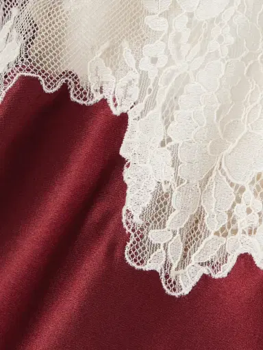 DÔEN Veda Bow-detailed Corded Lace-trimmed Silk-charmeuse Midi Dress | Thumbnail 4 DÔEN Veda Bow-detailed Corded Lace-trimmed Silk-charmeuse Midi Dress | Thumbnail 4