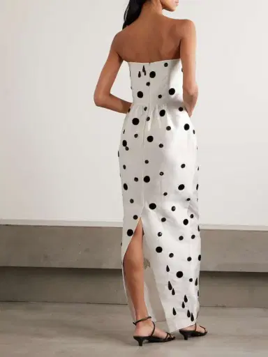 BERNADETTE Lenette Strapless Embellished Polka-dot Taffeta Gown | Thumbnail 3 BERNADETTE Lenette Strapless Embellished Polka-dot Taffeta Gown | Thumbnail 3