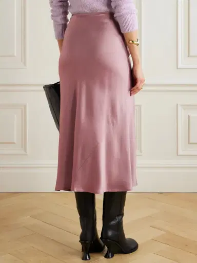 Dries Van Noten Twist-front Satin-crepe Midi Skirt | Thumbnail 3 Dries Van Noten Twist-front Satin-crepe Midi Skirt | Thumbnail 3