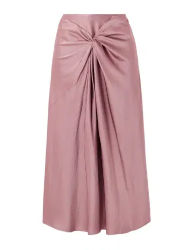 Dries Van Noten Twist-front Satin-crepe Midi Skirt | Thumbnail 1 Dries Van Noten Twist-front Satin-crepe Midi Skirt | Thumbnail 1