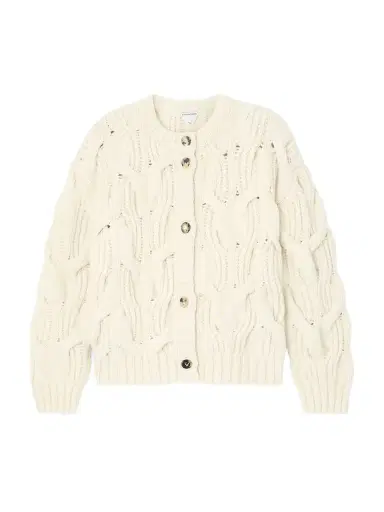 Bottega Veneta Cropped Cable-knit Wool Cardigan | Thumbnail 1 Bottega Veneta Cropped Cable-knit Wool Cardigan | Thumbnail 1