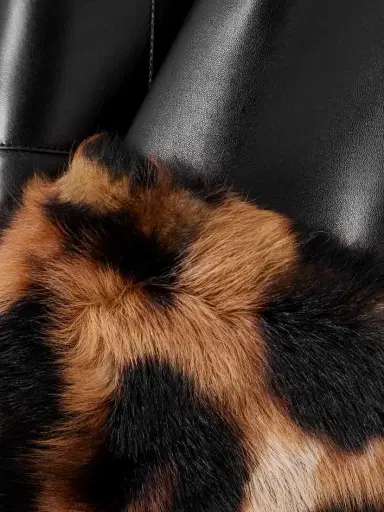 Loewe Leopard-print Shearling-trimmed Glossed-leather Jacket | Thumbnail 4 Loewe Leopard-print Shearling-trimmed Glossed-leather Jacket | Thumbnail 4