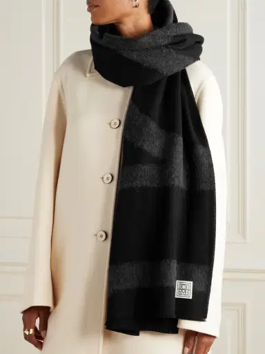 TOTEME Intarsia-knit Wool-blend Scarf | Thumbnail 2 TOTEME Intarsia-knit Wool-blend Scarf | Thumbnail 2
