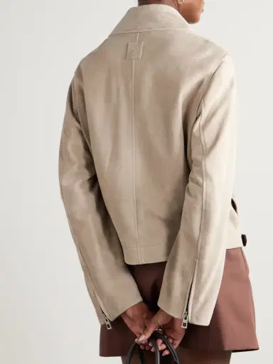 Loewe Buckle-embellished Leather-trimmed Suede Jacket | Thumbnail 3 Loewe Buckle-embellished Leather-trimmed Suede Jacket | Thumbnail 3