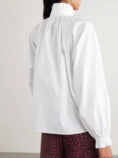 La DoubleJ Icon Cerere Tie-detailed Ruffled Cotton-poplin Blouse | Thumbnail 3 La DoubleJ Icon Cerere Tie-detailed Ruffled Cotton-poplin Blouse | Thumbnail 3