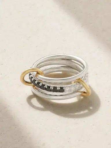 Spinelli Kilcollin Petunia Eclipse Sterling Silver And 18-karat Gold Diamond Ring | Thumbnail 1 Spinelli Kilcollin Petunia Eclipse Sterling Silver And 18-karat Gold Diamond Ring | Thumbnail 1