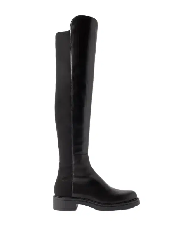 5050 Celia Stretch-paneled Leather Over-the-knee Boots 5050 Celia Stretch-paneled Leather Over-the-knee Boots