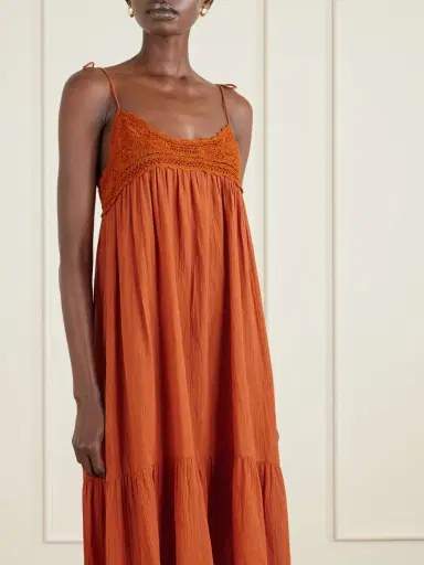 Ulla Johnson Linnea Tasseled Crochet-trimmed Cotton Midi Dress | Thumbnail 3 Ulla Johnson Linnea Tasseled Crochet-trimmed Cotton Midi Dress | Thumbnail 3