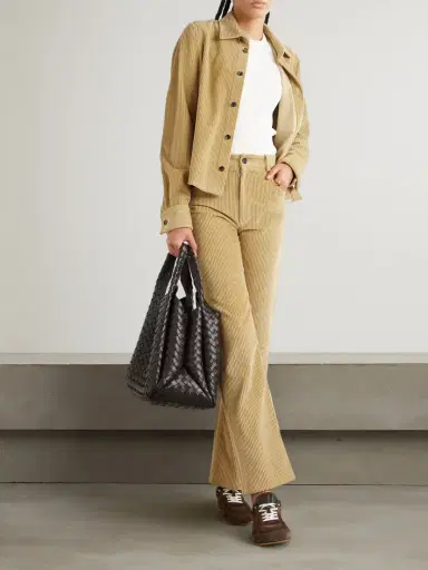 Bottega Veneta Leather-trimmed Cotton-corduroy Straight-leg Pants | Thumbnail 2 Bottega Veneta Leather-trimmed Cotton-corduroy Straight-leg Pants | Thumbnail 2