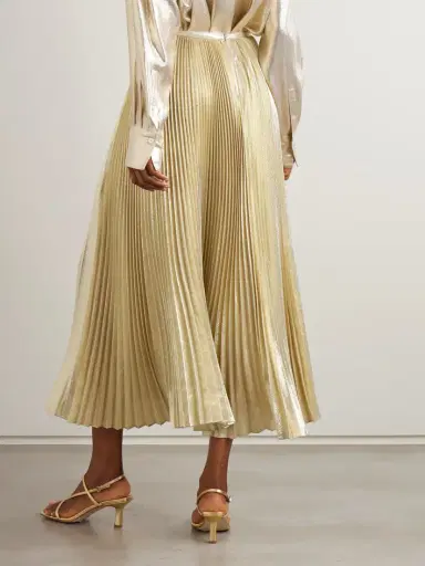 Joseph Essai Metallic Plissé Silk-blend Midi Skirt | Thumbnail 3 Joseph Essai Metallic Plissé Silk-blend Midi Skirt | Thumbnail 3