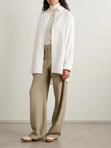 The Row Luka Oversized Cotton And Cashmere-blend Twill Shirt | Thumbnail 2 The Row Luka Oversized Cotton And Cashmere-blend Twill Shirt | Thumbnail 2