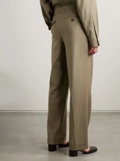The Row Sorina Pleated Wool-flannel Straight-leg Pants | Thumbnail 4 The Row Sorina Pleated Wool-flannel Straight-leg Pants | Thumbnail 4