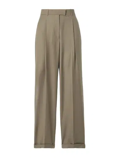 The Row Sorina Pleated Wool-flannel Straight-leg Pants | Thumbnail 1 The Row Sorina Pleated Wool-flannel Straight-leg Pants | Thumbnail 1
