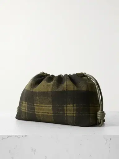 Loewe Flamenco Medium Leather-trimmed Checked Suede Shoulder Bag | Thumbnail 3 Loewe Flamenco Medium Leather-trimmed Checked Suede Shoulder Bag | Thumbnail 3